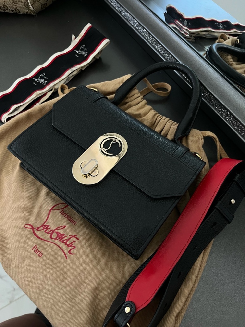 Christian Louboutin Elisa Top
Handle Bag Black